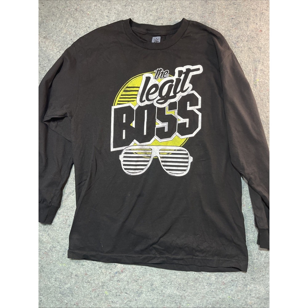WWE Sasha Banks The Legit Boss Long Sleeve Shirt Mens Large Black Wrestling Tee